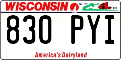 WI license plate 830PYI