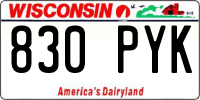WI license plate 830PYK