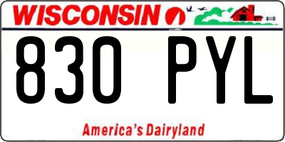 WI license plate 830PYL