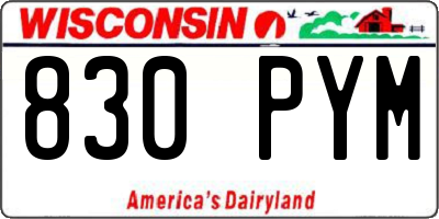 WI license plate 830PYM
