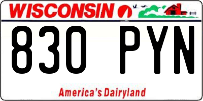 WI license plate 830PYN