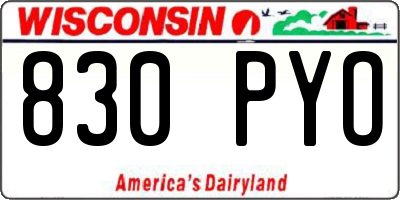 WI license plate 830PYO