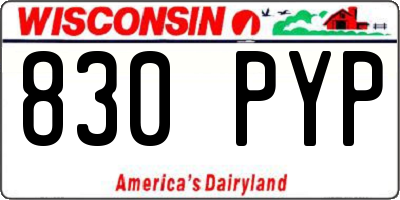 WI license plate 830PYP