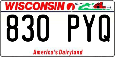 WI license plate 830PYQ