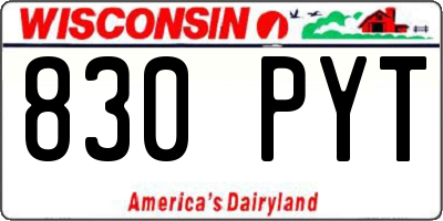 WI license plate 830PYT