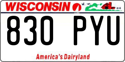 WI license plate 830PYU