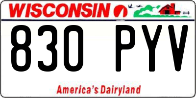 WI license plate 830PYV