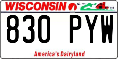 WI license plate 830PYW