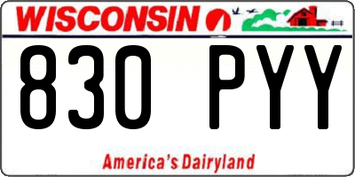 WI license plate 830PYY