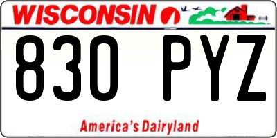 WI license plate 830PYZ