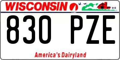 WI license plate 830PZE
