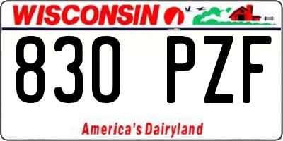 WI license plate 830PZF