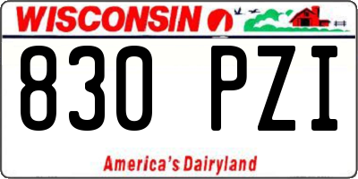 WI license plate 830PZI