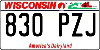 WI license plate 830PZJ