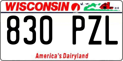 WI license plate 830PZL