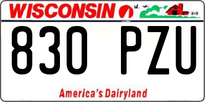 WI license plate 830PZU