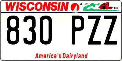 WI license plate 830PZZ