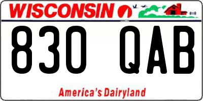WI license plate 830QAB