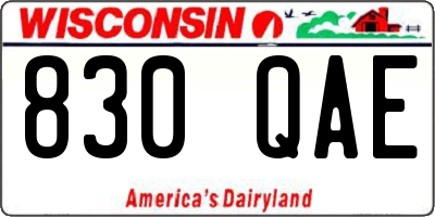 WI license plate 830QAE