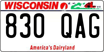 WI license plate 830QAG