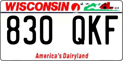 WI license plate 830QKF