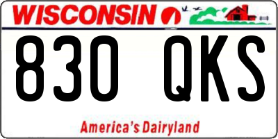 WI license plate 830QKS