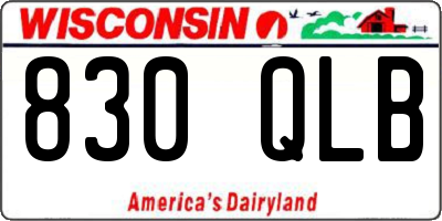 WI license plate 830QLB