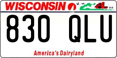 WI license plate 830QLU
