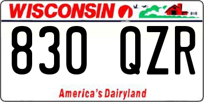 WI license plate 830QZR