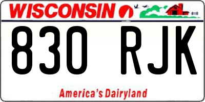 WI license plate 830RJK