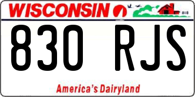 WI license plate 830RJS