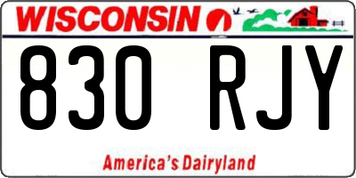 WI license plate 830RJY