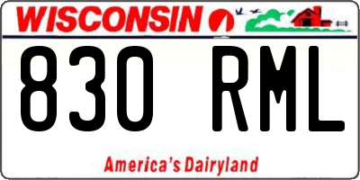 WI license plate 830RML