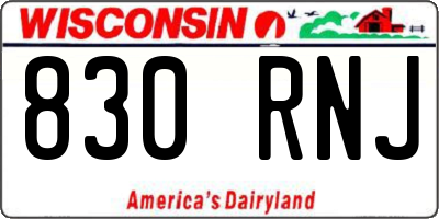 WI license plate 830RNJ