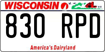 WI license plate 830RPD