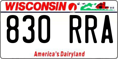 WI license plate 830RRA