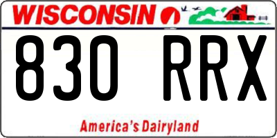 WI license plate 830RRX