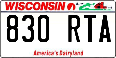 WI license plate 830RTA