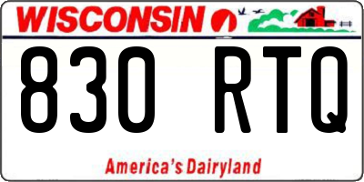 WI license plate 830RTQ
