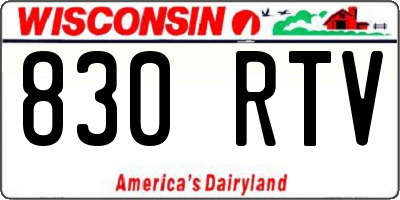 WI license plate 830RTV