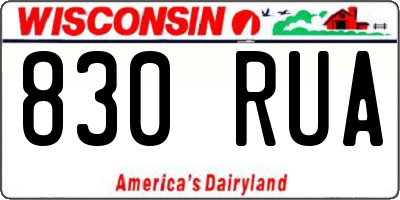 WI license plate 830RUA
