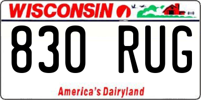 WI license plate 830RUG