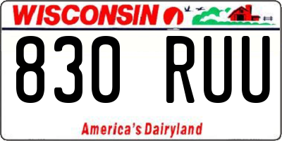 WI license plate 830RUU