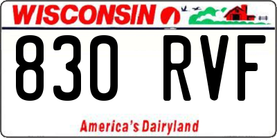 WI license plate 830RVF