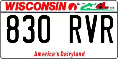 WI license plate 830RVR