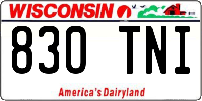 WI license plate 830TNI
