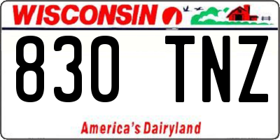 WI license plate 830TNZ