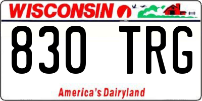 WI license plate 830TRG