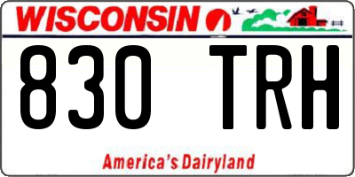 WI license plate 830TRH