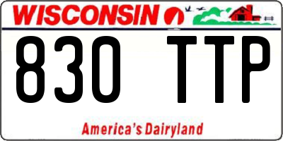 WI license plate 830TTP